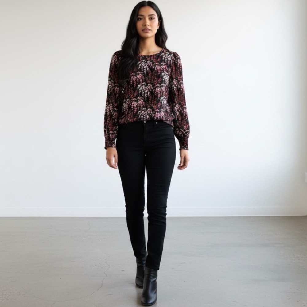J.Crew Long Sleeve Floral Women's Blouse NWT   size Small